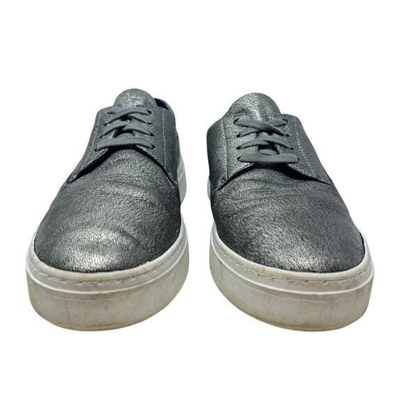 Eileen Fisher Prop Platform Sneakers Low‎ Top Metallic Silver Gunmetal Size US 8 - Picture 4 of 14